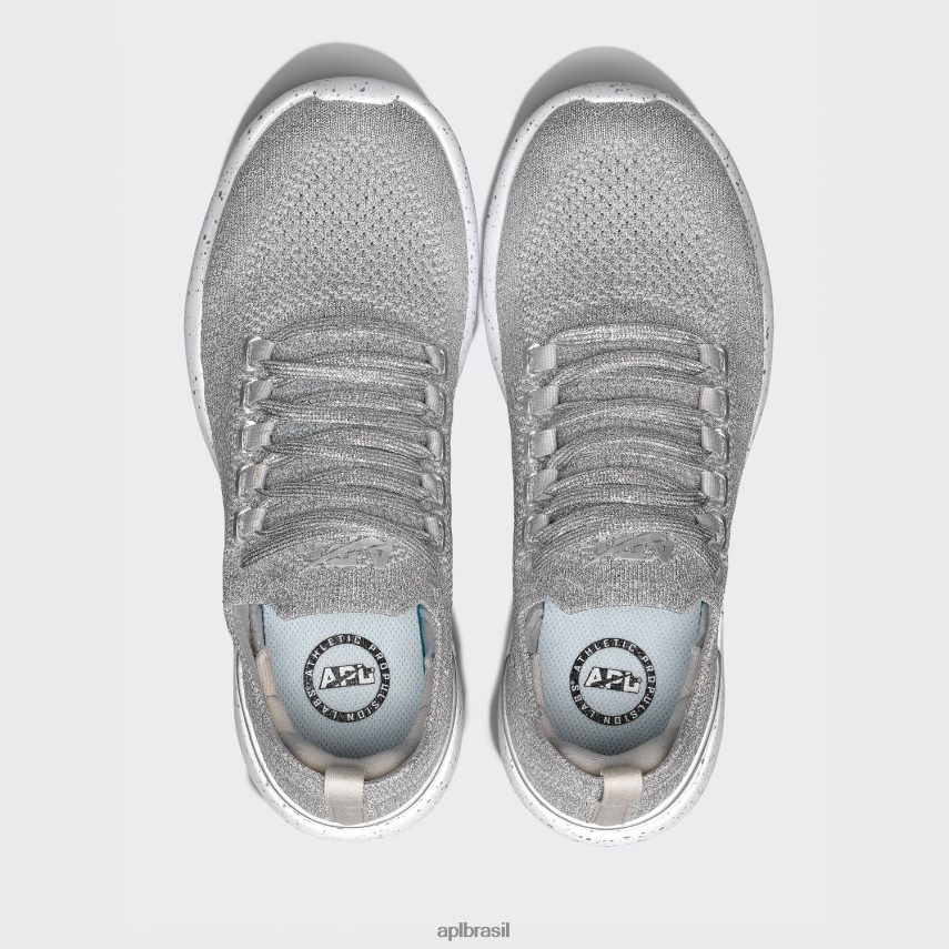 correndo APL brisa tecnológica 36 prata metálico/branco/speckle mulheres PRHR24304