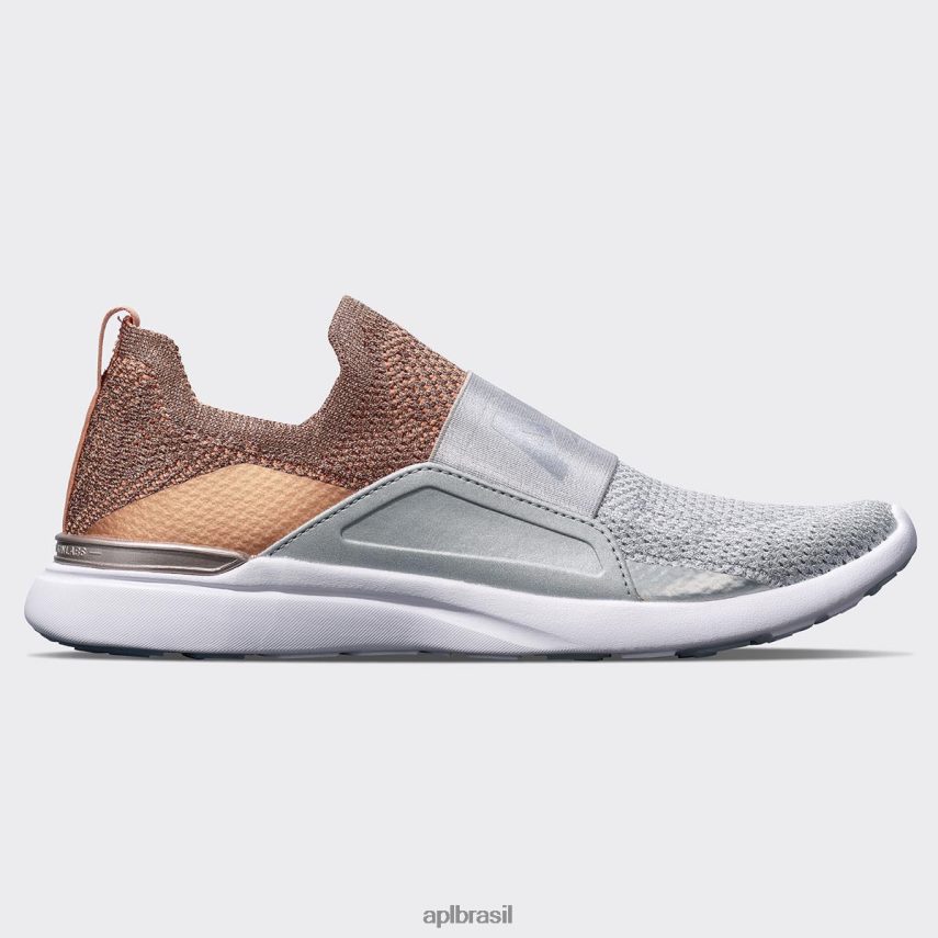 ouro rosa/prata metálica/branco