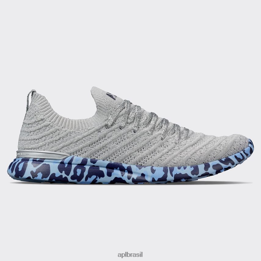 prata metálica/azul gelo/leopardo