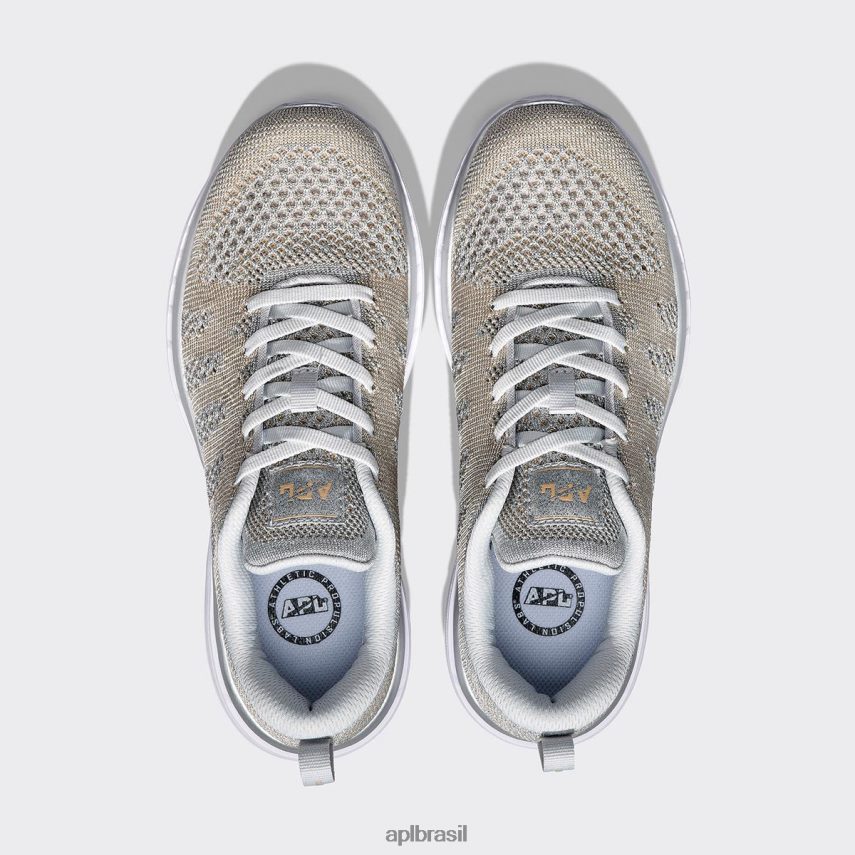correndo APL techloom profissional 46 prata metálico/champanhe/branco mulheres PRHR24139